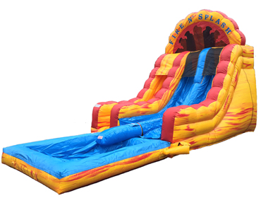 Fire and Splash 2 lane inflatable water slide